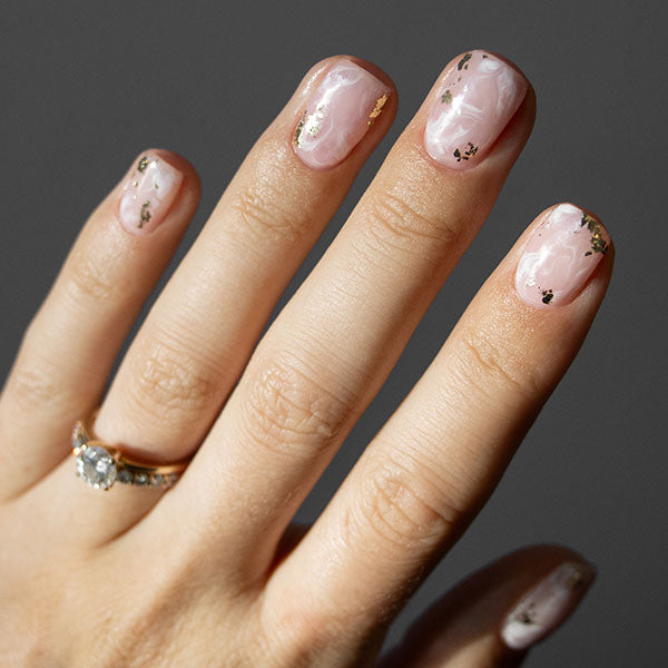 Gelous Gold Leaf & Marble Nail Art - photographed in Australia on model