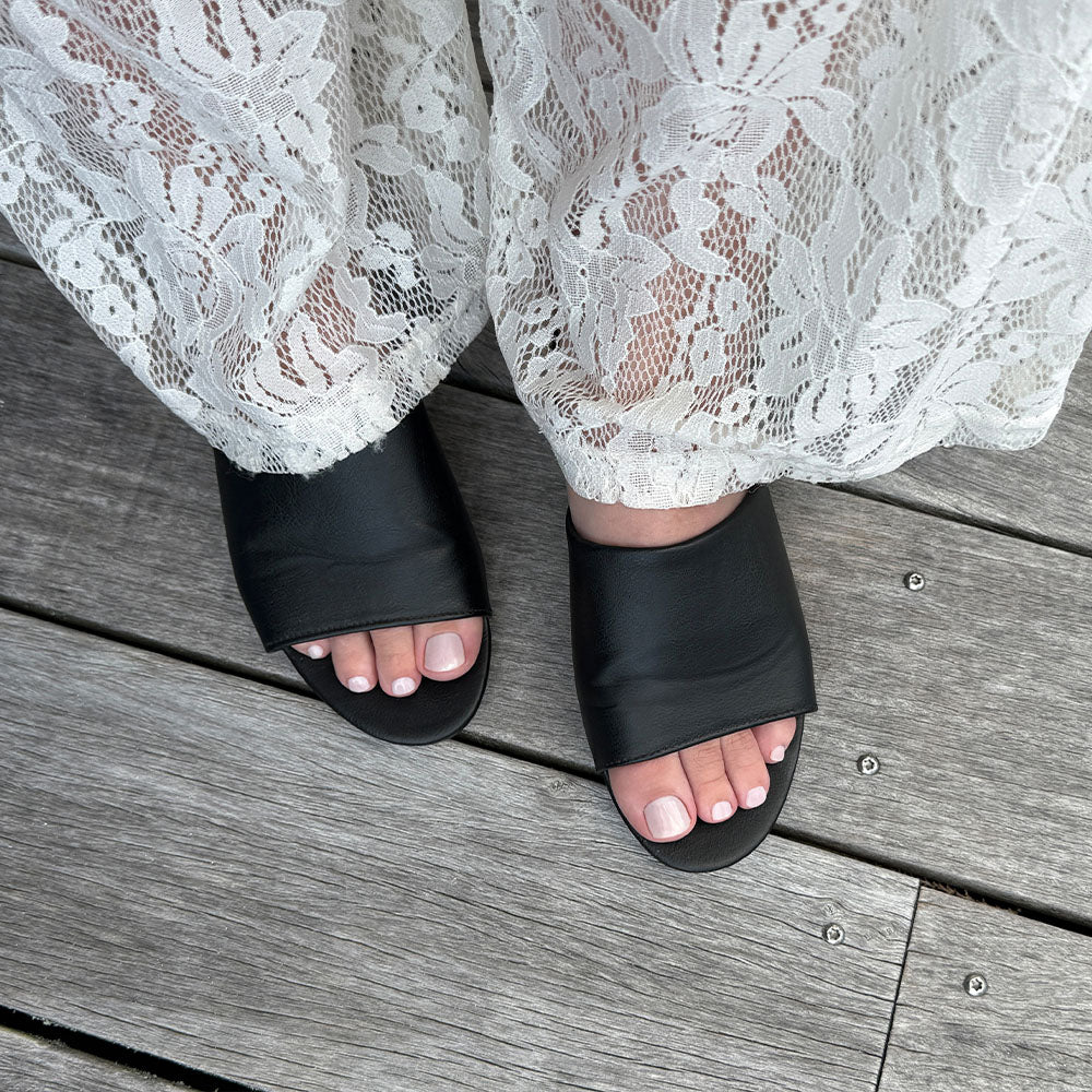 Gelous Sheer White 3-in-1 pedicure polish - photographed in Australia on model