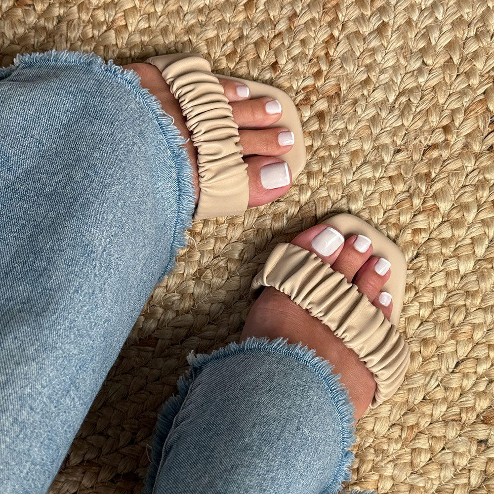 Gelous Sheer White 3-in-1 pedicure polish - photographed in Australia on model