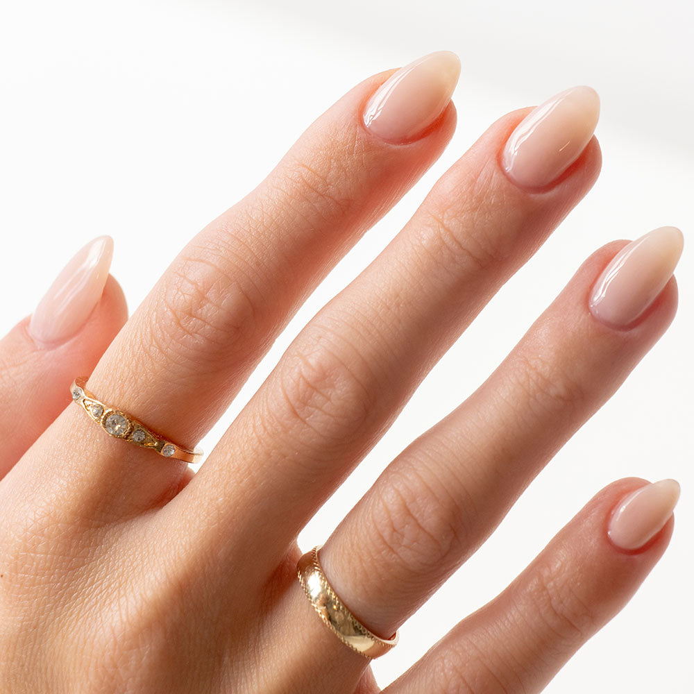 Gelous Nude Rubber Base Coat gel nail polish - photographed in Australia on model