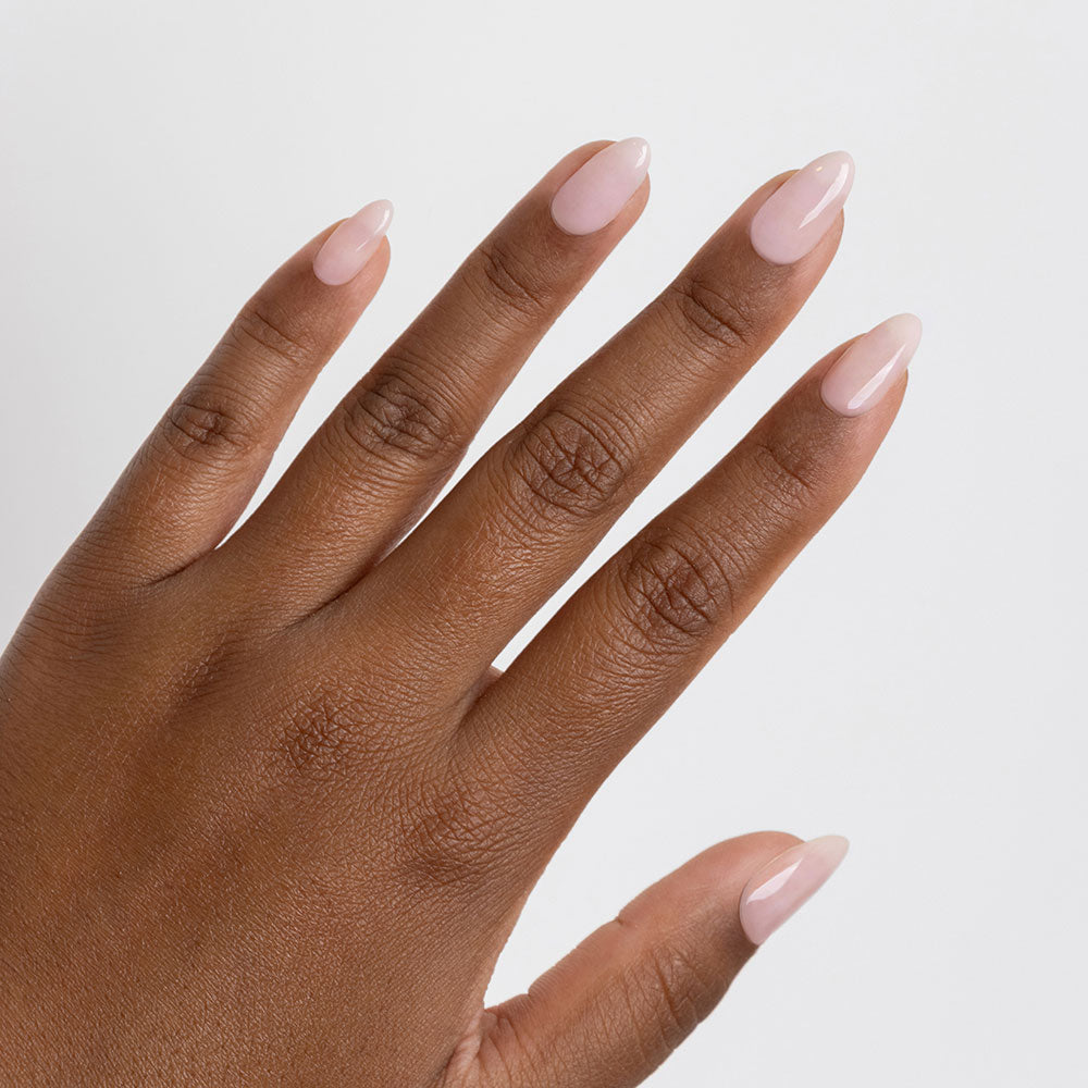 Gelous Pink Rubber Base Coat gel nail polish - photographed in Australia on model
