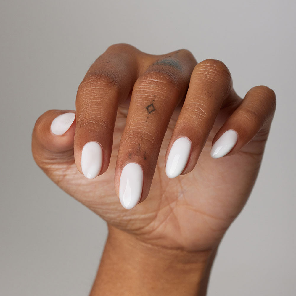 Gelous White Rubber Base Coat gel nail polish - photographed in Australia on model