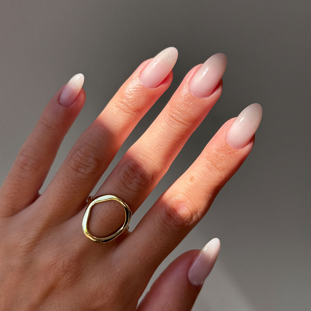 Gelous Bare Builder in a Bottle (BIAB) gel nail polish on model - photographed in Australia