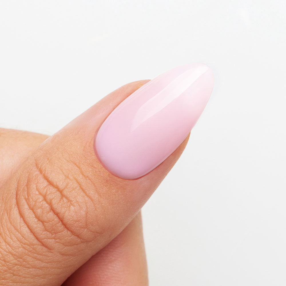 Gelous Candy Floss Builder in a Bottle (BIAB) gel nail polish on model - photographed in Australia
