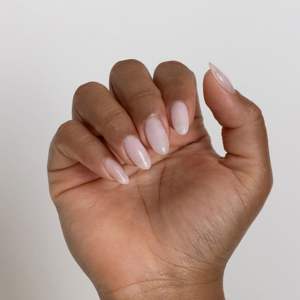 Gelous Dreamy Builder in a Bottle (BIAB) gel nail polish on model - photographed in Australia