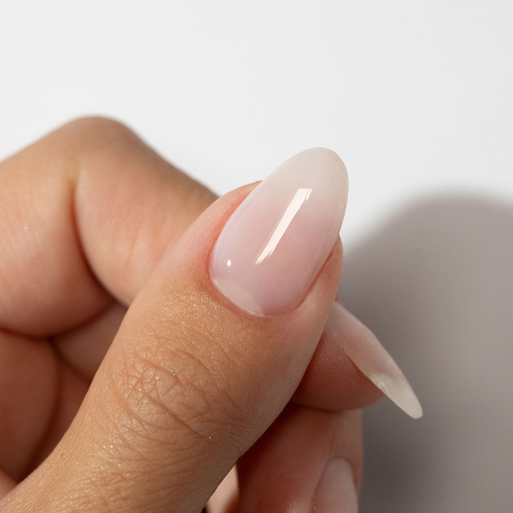 Gelous Dreamy Builder in a Bottle (BIAB) gel nail polish on model - photographed in Australia