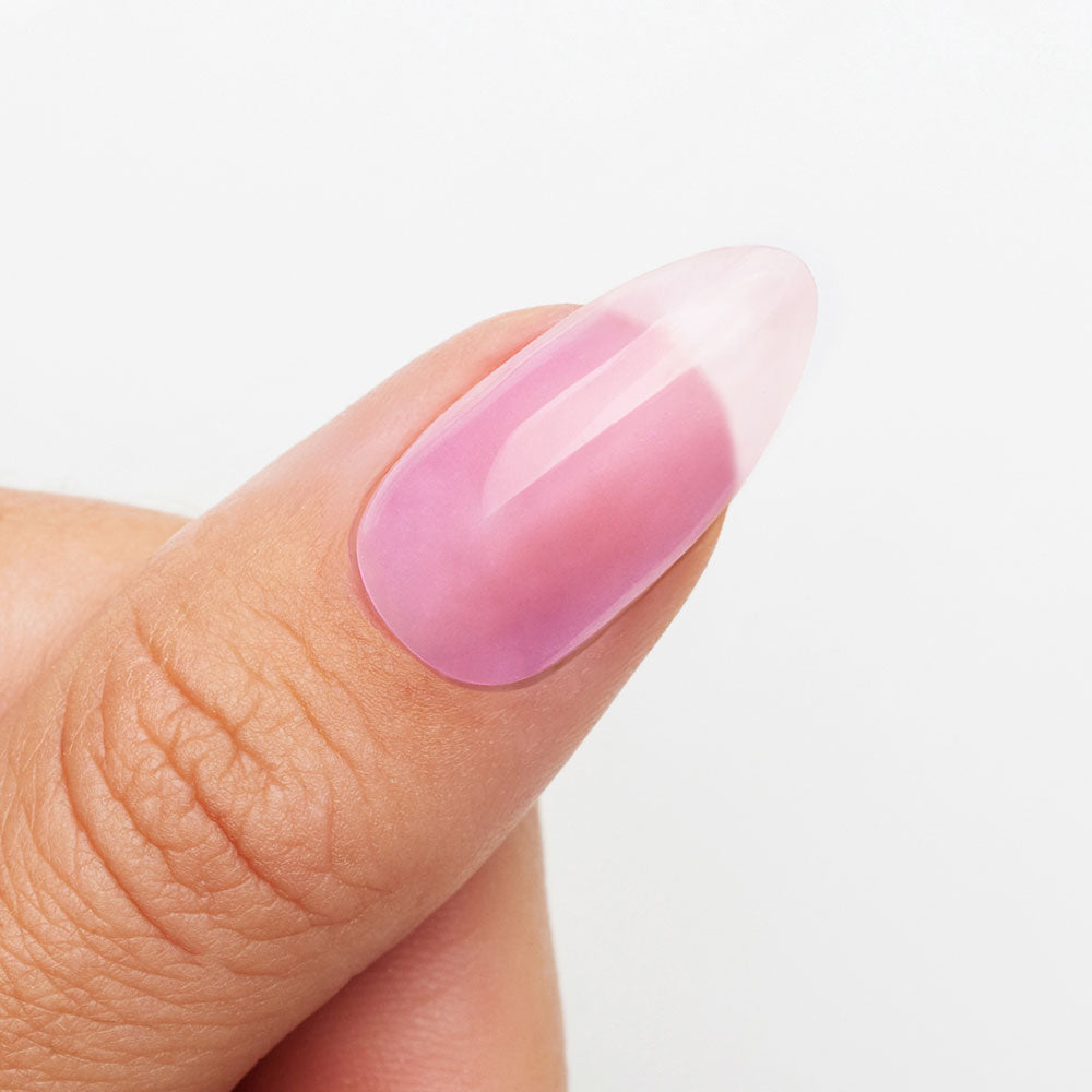 Gelous Lip Gloss Builder in a Bottle (BIAB) gel nail polish on model - photographed in Australia