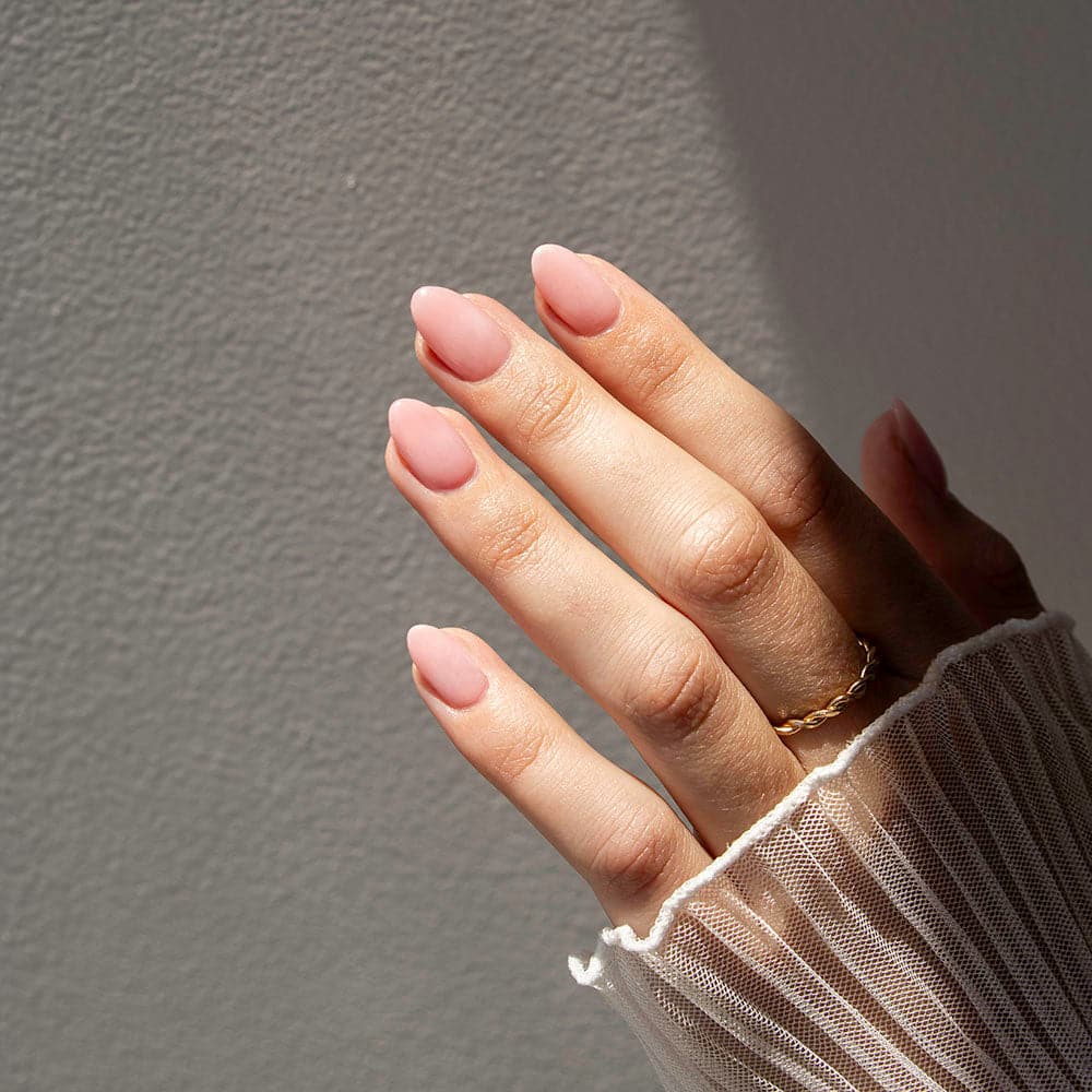 Gelous Pink Builder Gel (BIAB) gel nail polish - photographed in Australia on model