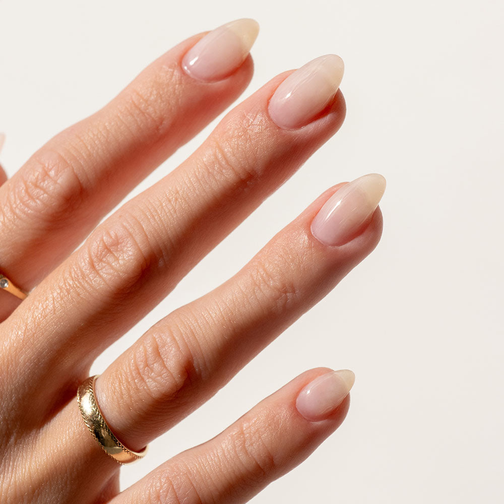 Gelous White Builder Gel (BIAB) gel nail polish on model - photographed in Australia