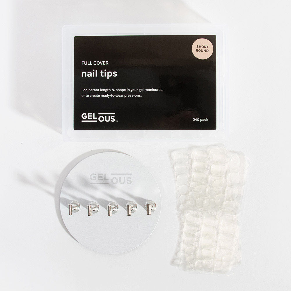 Customisable DIY Press-On Kit with various Nail Tips, Magnetic Nail Tip Stand, and Sticky Tabs for adhering - photographed in Australia