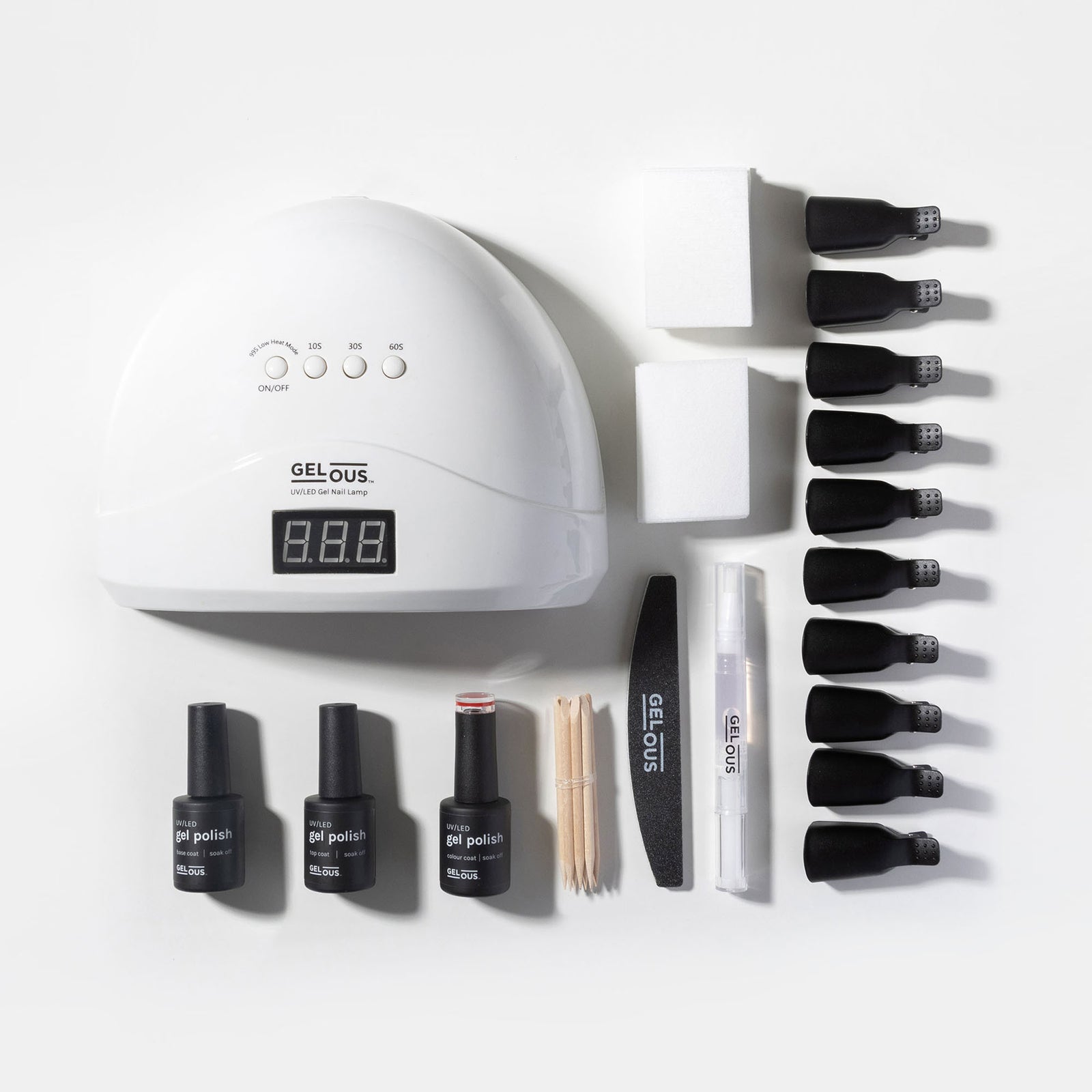 Gelous HEMA & TPO-Free Starter Gel Manicure Kit Flat Lay - Photographed in Australia