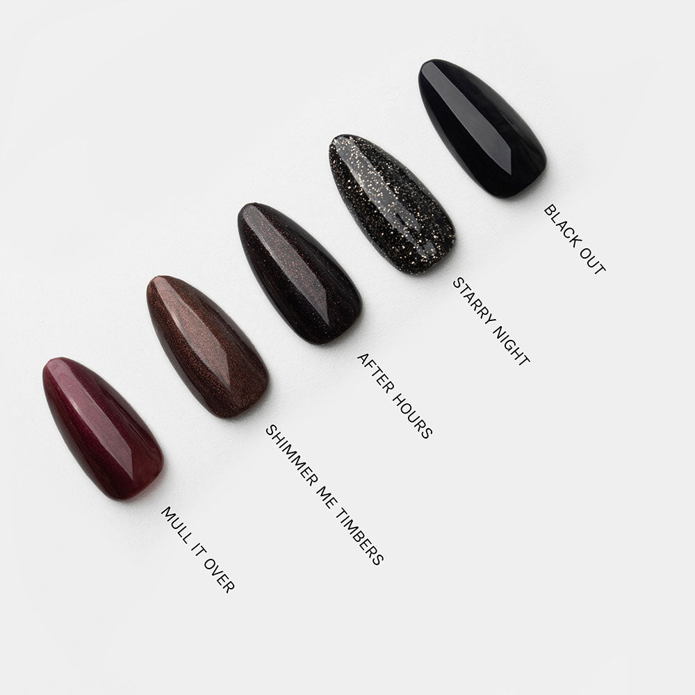 Gelous After Hours gel nail polish comparison - photographed in Australia