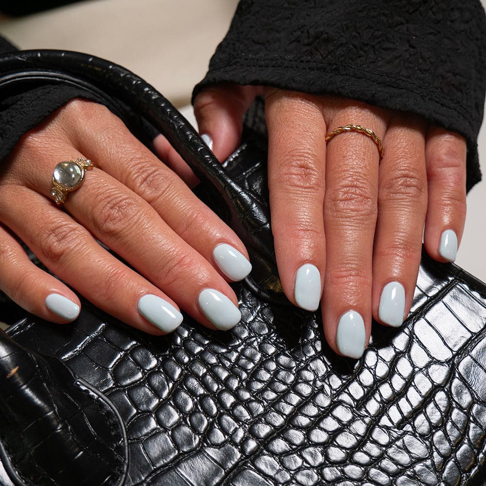 Gelous Baby Blues gel nail polish - photographed in Australia on model