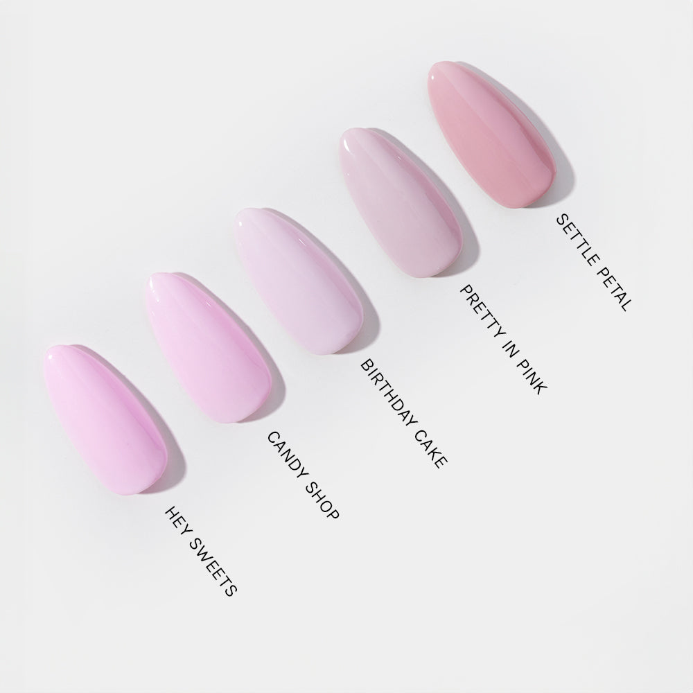 Gelous Birthday Cake gel nail polish comparison - photographed in Australia