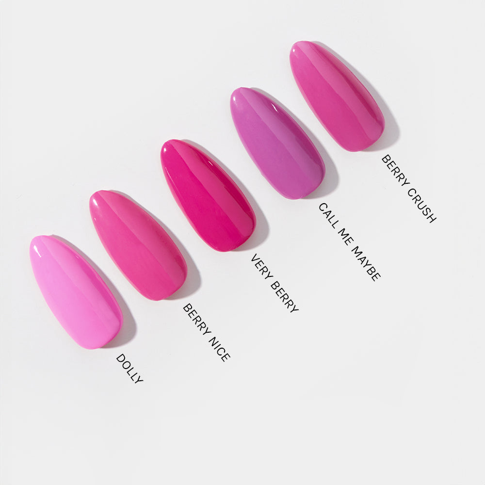 Gelous Berry Nice gel nail polish comparison - photographed in Australia
