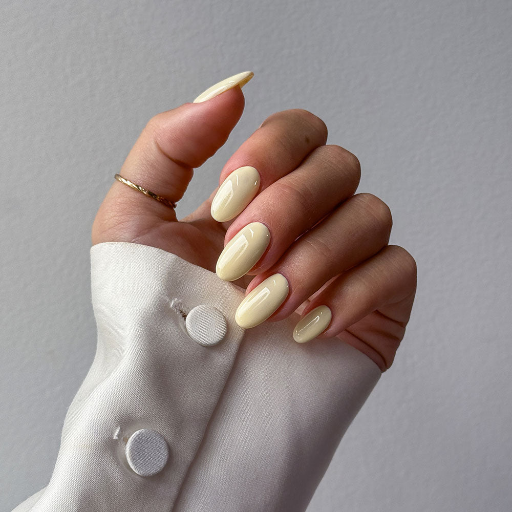 Gelous Buttercream gel nail polish - photographed in Australia on model