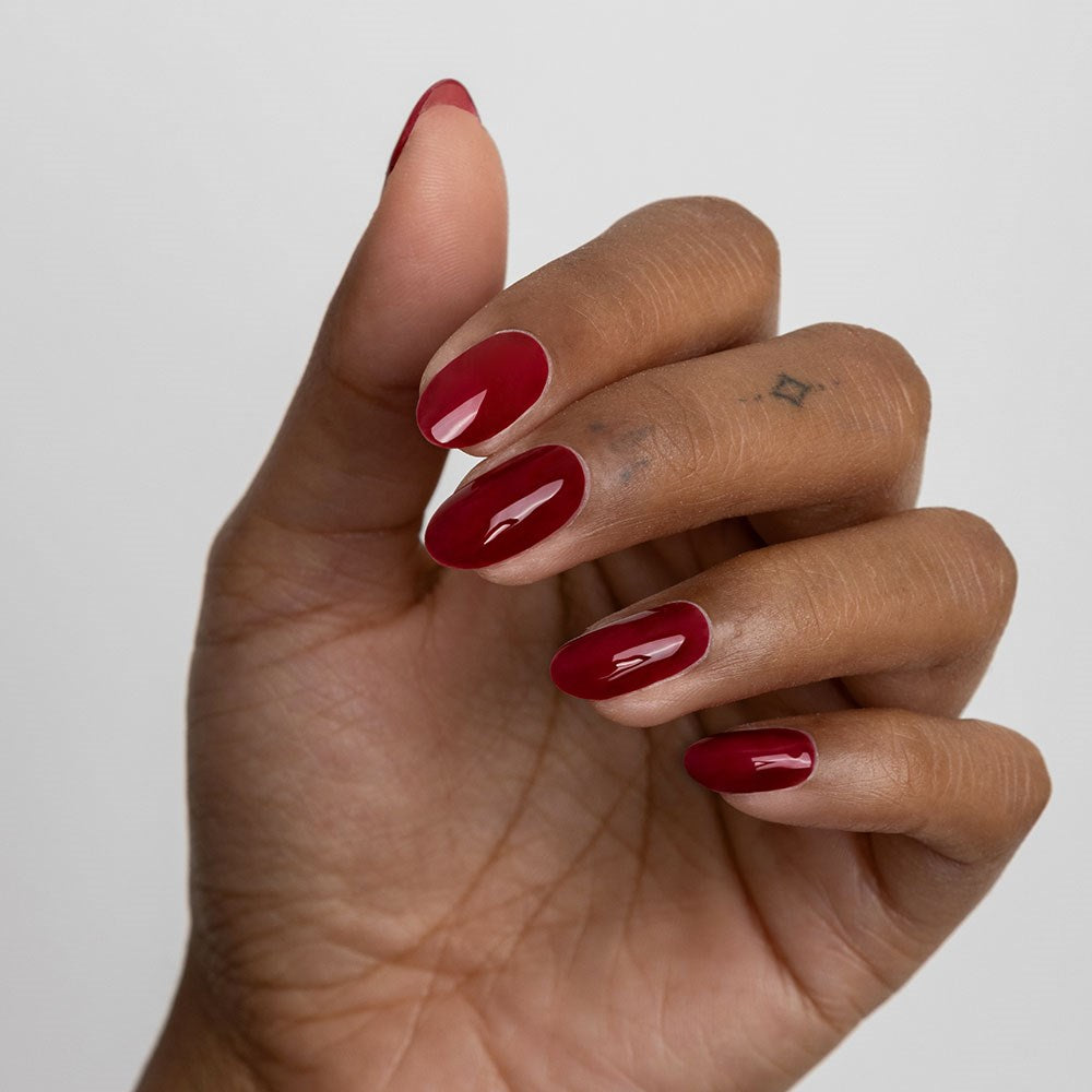 Gelous Cherry Gloss gel nail polish - photographed in Australia on model