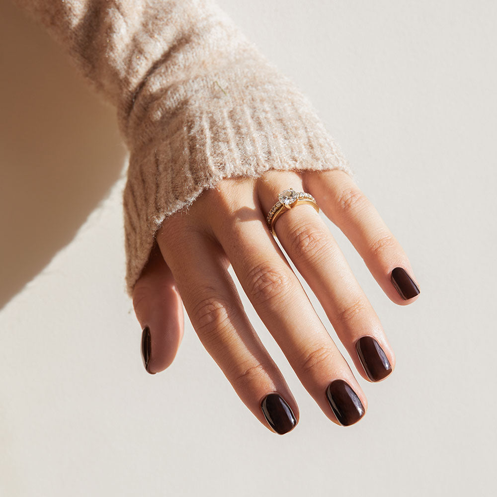 Gelous Chestnut gel nail polish - photographed in Australia on model