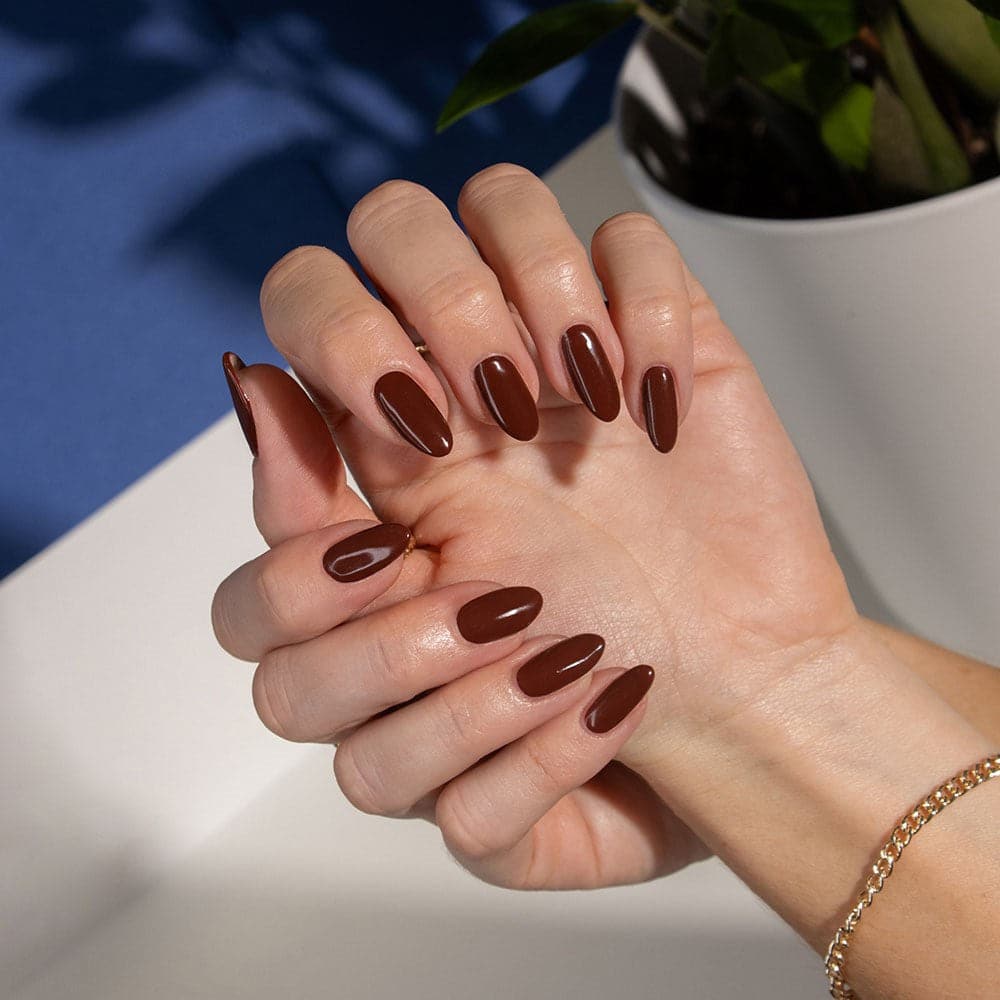 Gelous Cocoa Loco gel nail polish - photographed in Australia on model