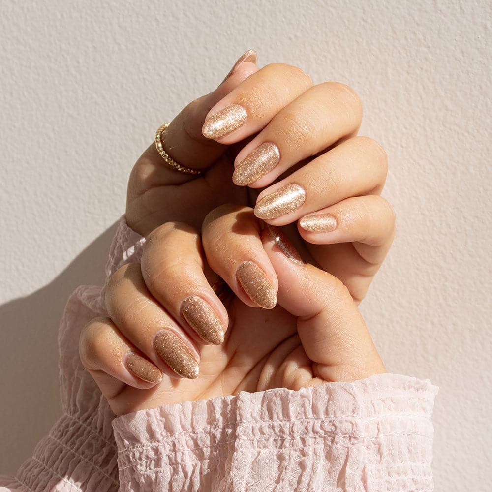 Gelous Champagne Showers gel nail polish - photographed in Australia on model