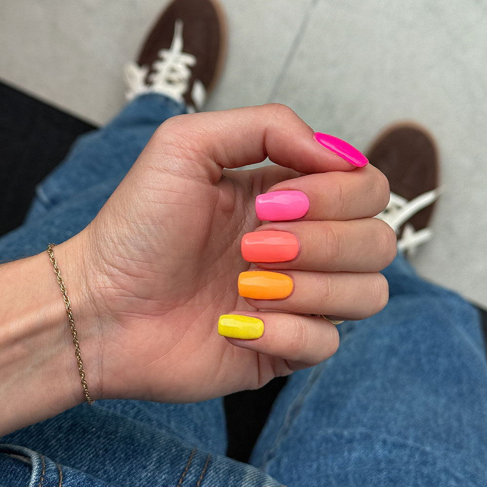 Gelous Chin Up Buttercup gel nail polish - photographed in Australia on model