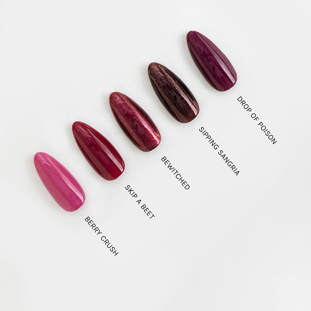 Gelous Drop of Poison gel nail polish comparison - photographed in Australia