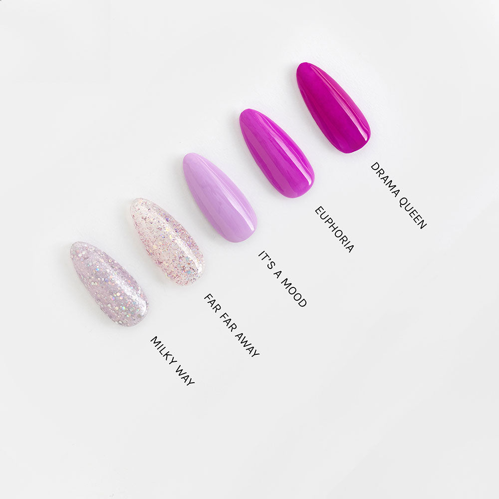 Gelous Far Far Away gel nail polish comparison - photographed in Australia