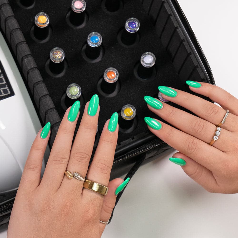 Gelous Green With Envy gel nail polish - photographed in Australia on model