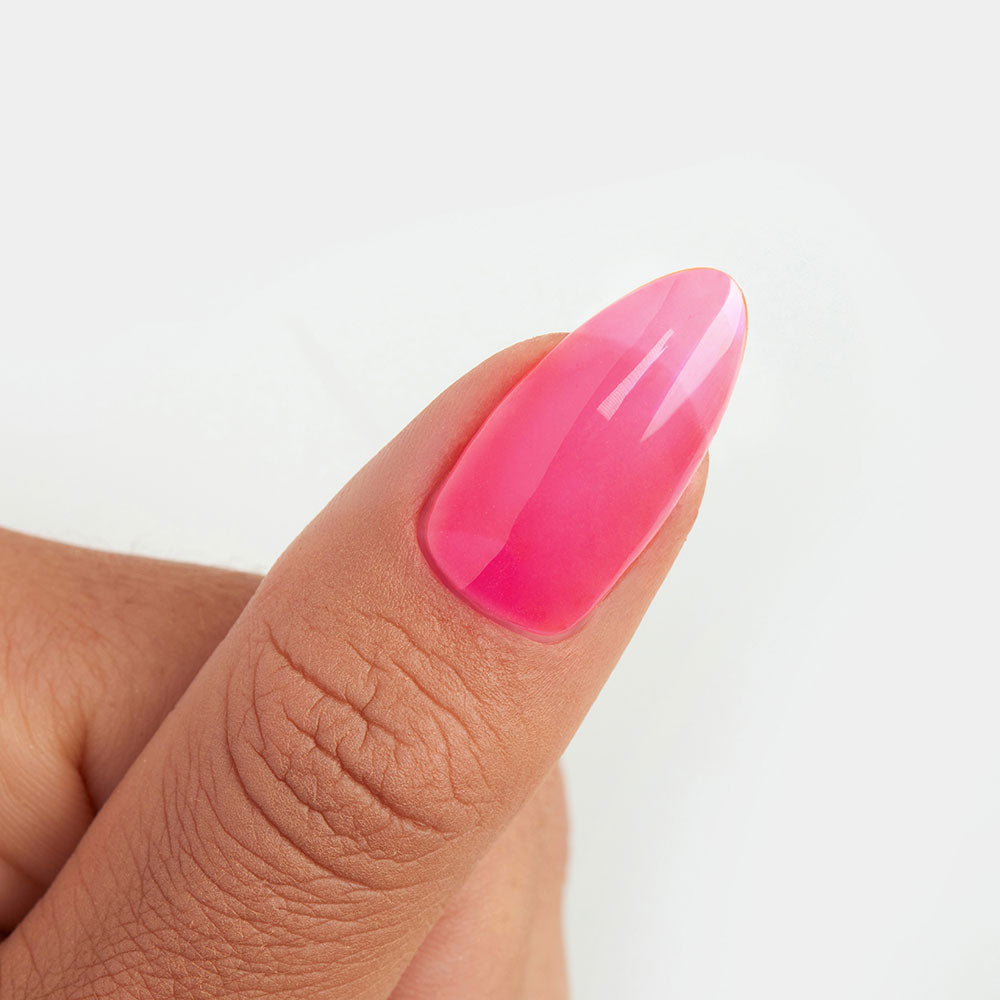 Gelous Hot Pink Jelly gel nail polish - photographed in Australia on model
