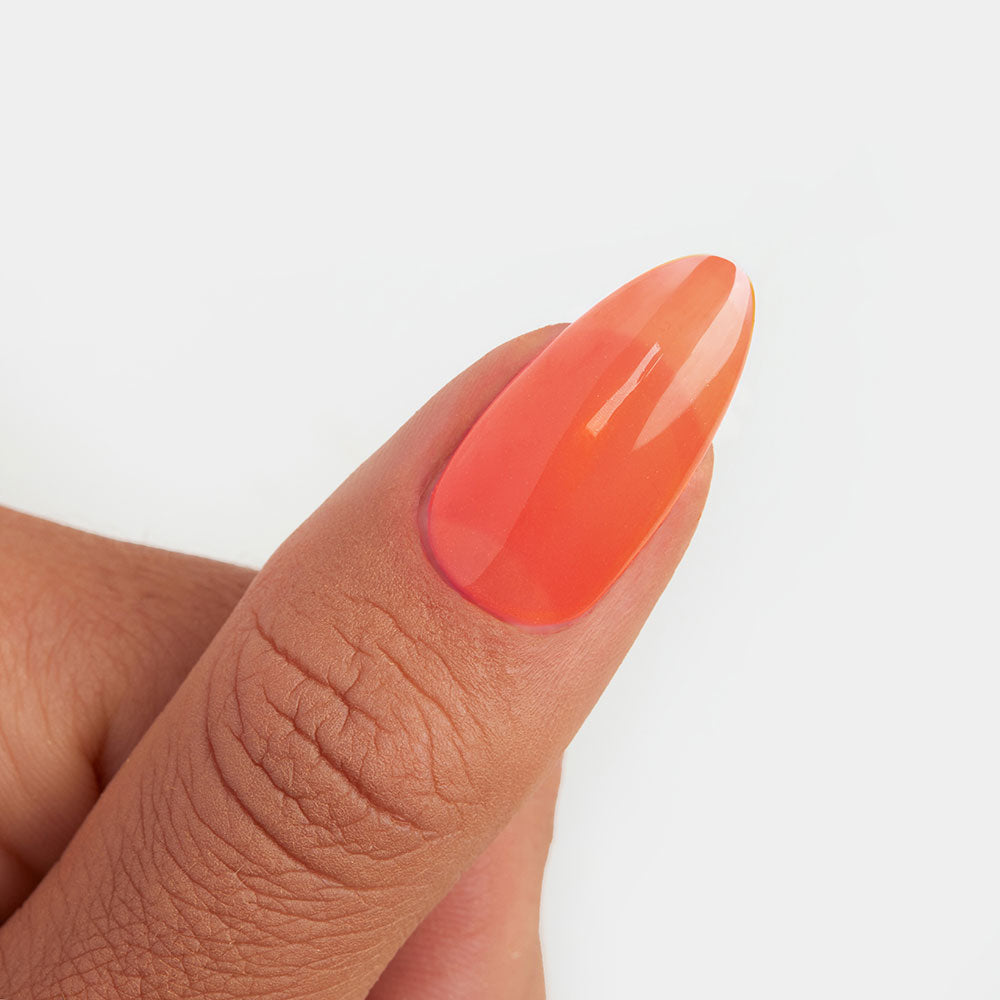 Gelous Orange Jelly gel nail polish - photographed in Australia on model