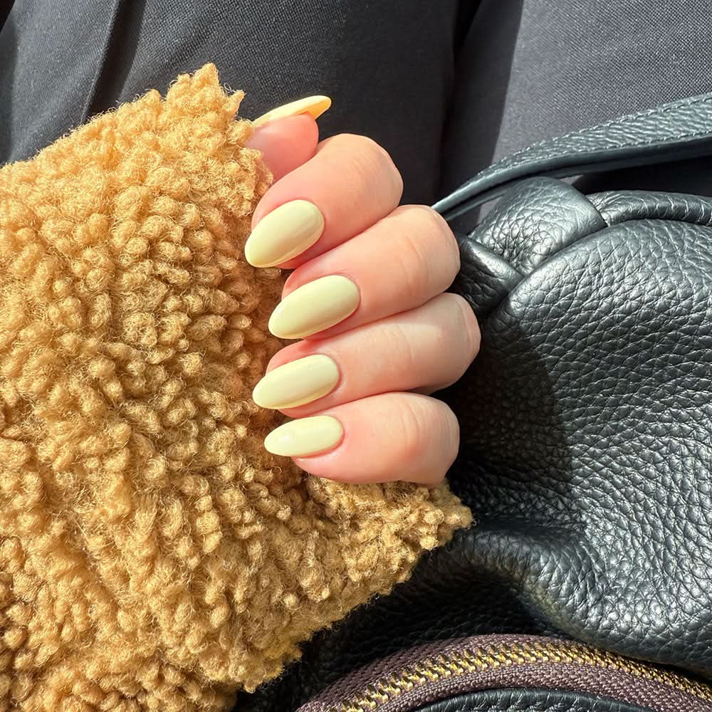 Gelous Lemon Sorbet gel nail polish - photographed in Australia on model