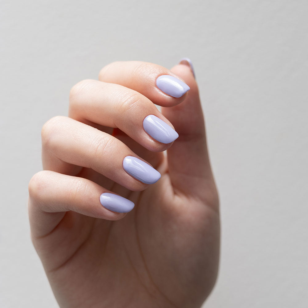 Gelous Lavender Whisper gel nail polish - photographed in Australia on model