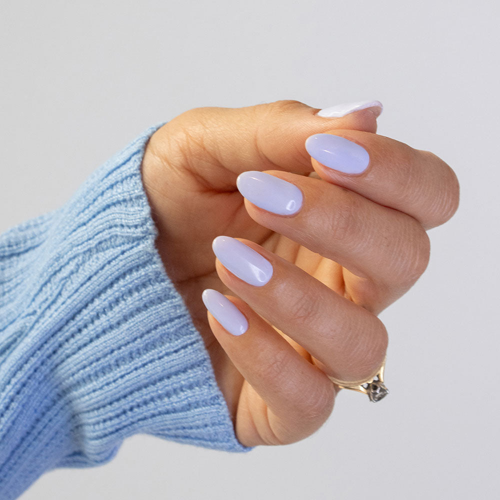 Gelous Lavender Whisper gel nail polish - photographed in Australia on model