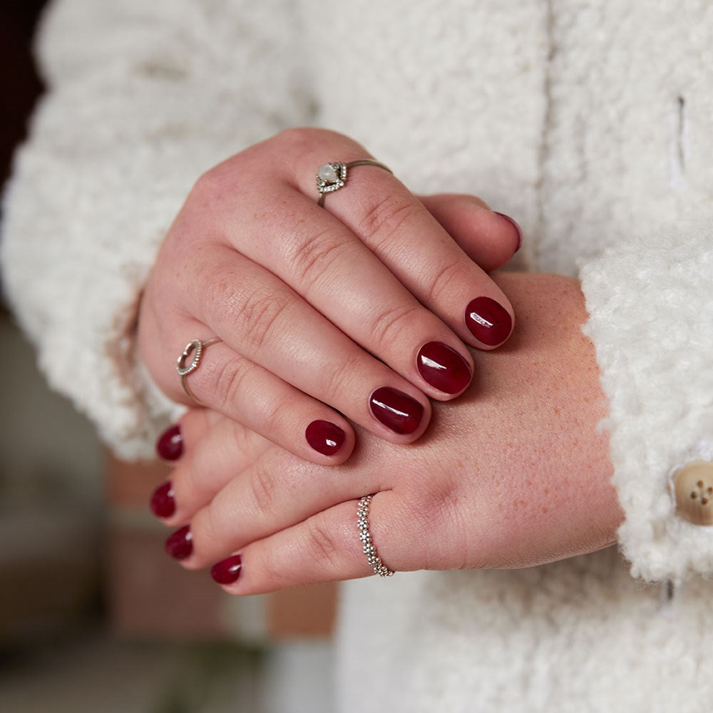 Gelous Merlot gel nail polish - photographed in Australia on model