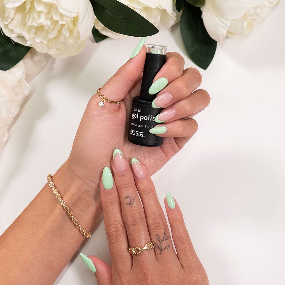 Gelous Mint to Be gel nail polish - photographed in Australia on model