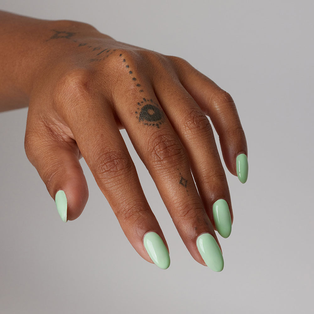 Gelous Mint to Be gel nail polish - photographed in Australia on model