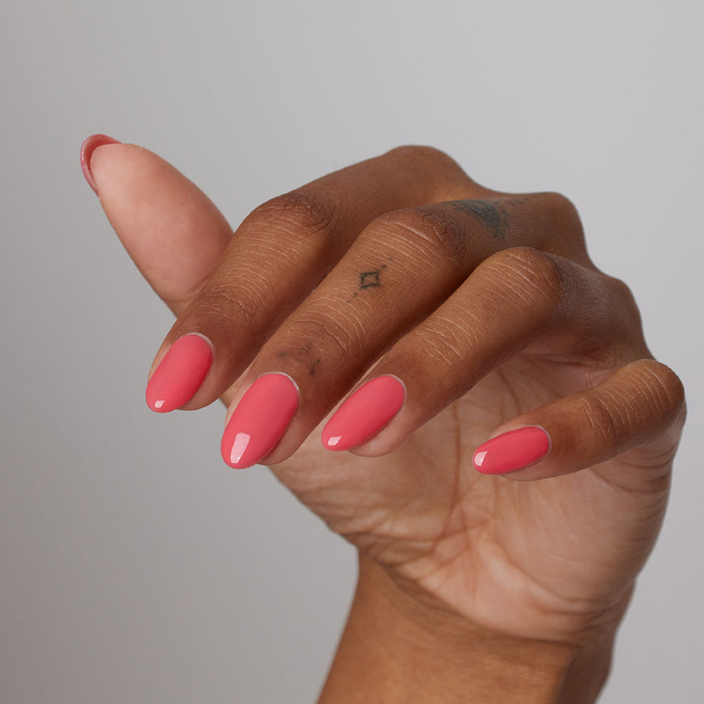 Gelous One in a Melon gel nail polish - photographed in Australia on model