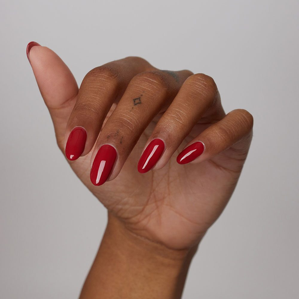 Gelous Pinot Noir gel nail polish - photographed in Australia on model