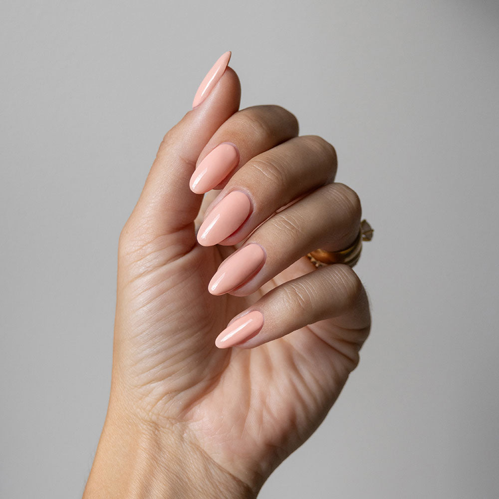 Gelous Peach of Cake gel nail polish swatch - photographed in Australia