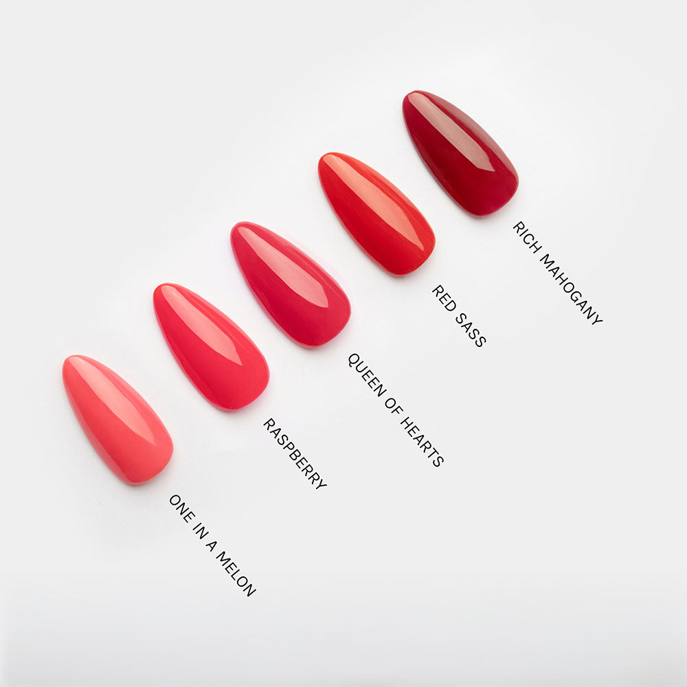 Gelous Queen of Hearts gel nail polish comparison - photographed in Australia