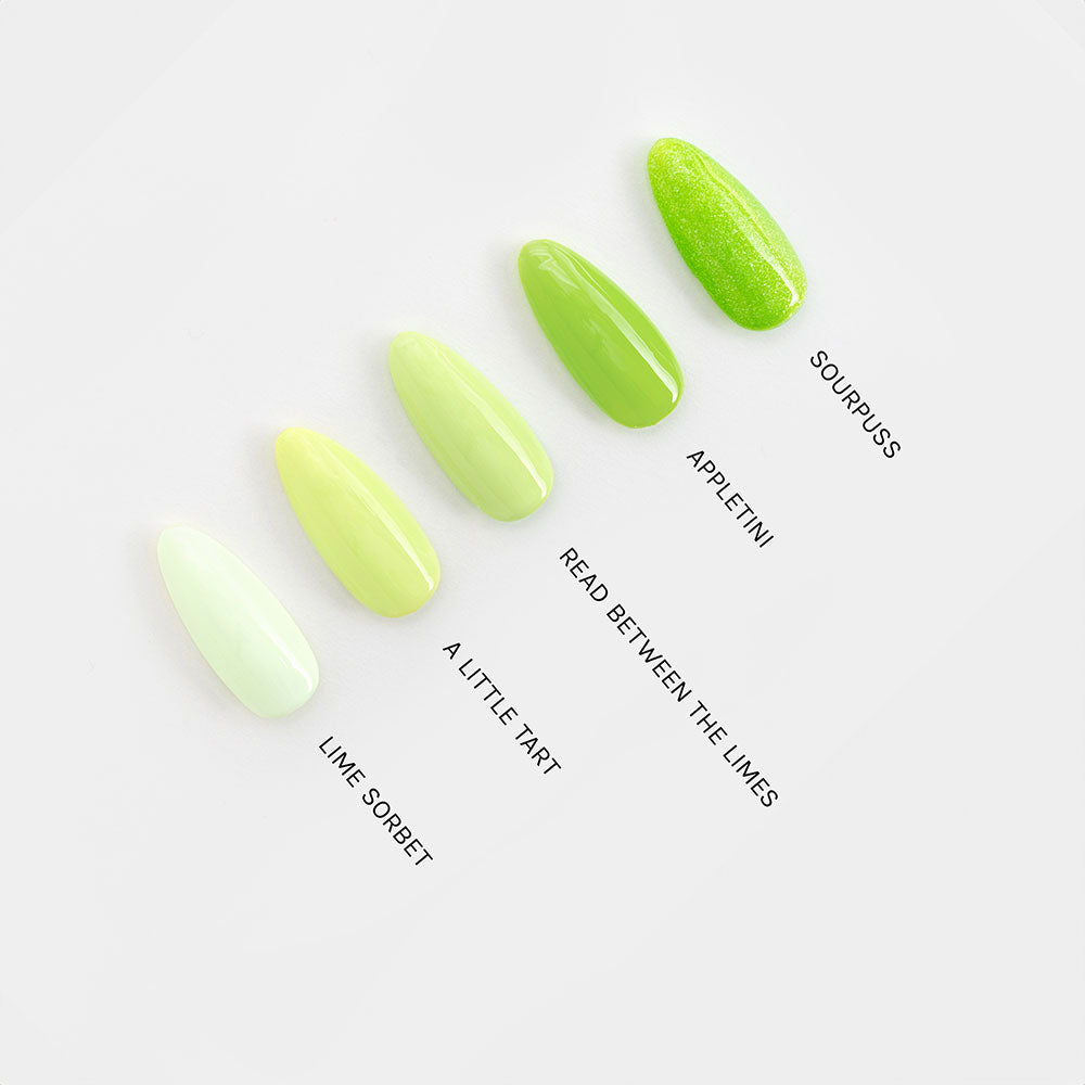 Gelous Read Between the Limes gel nail polish comparison - photographed in Australia