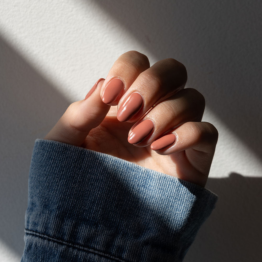 Gelous Redwood gel nail polish - photographed in Australia on model
