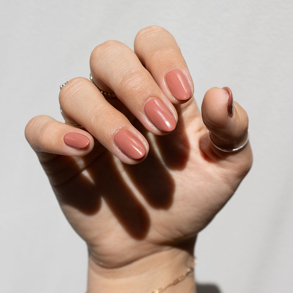 Gelous Redwood gel nail polish - photographed in Australia on model