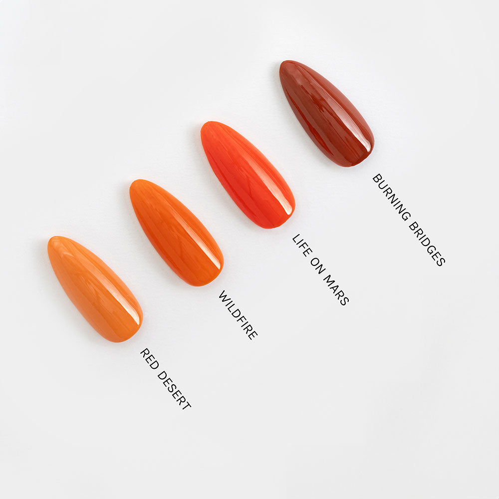 Gelous Red Desert gel nail polish comparison - photographed in Australia