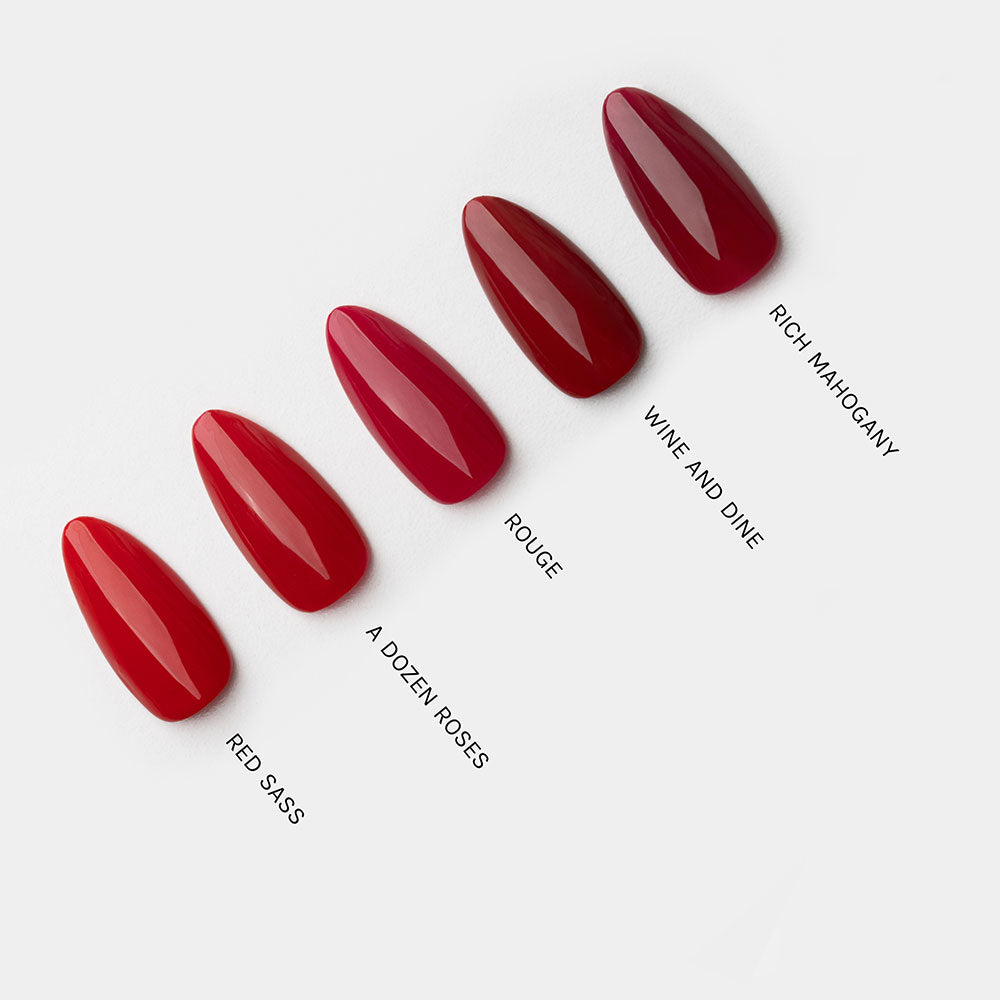 Gelous Rouge gel nail polish comparison - photographed in Australia