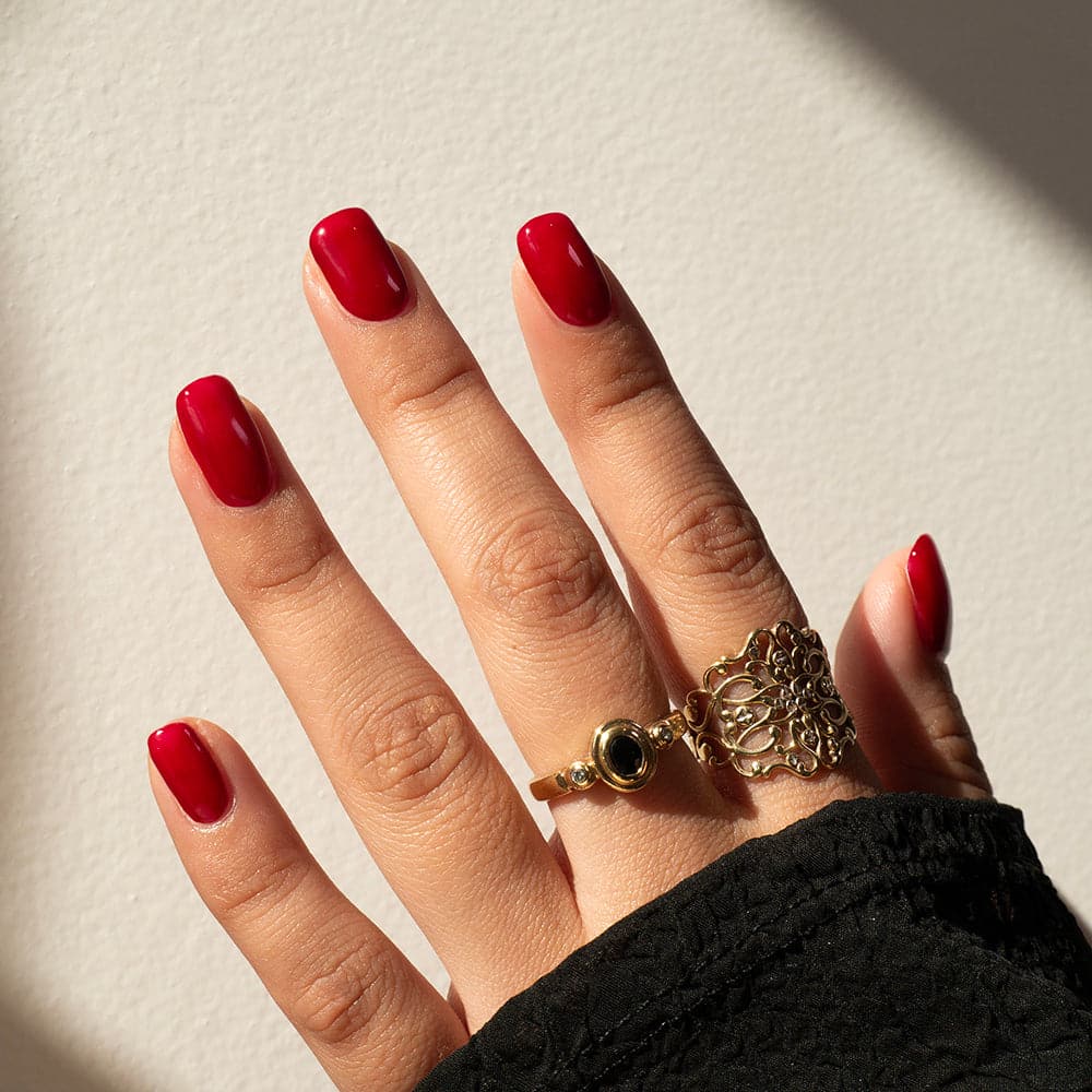 Gelous Rich Mahogany gel nail polish - photographed in Australia on model