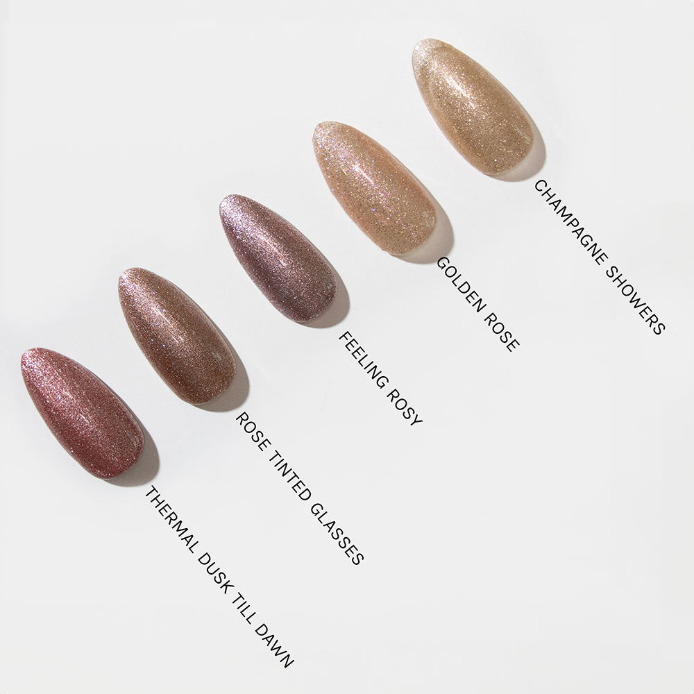 Gelous Rose Tinted Glasses gel nail polish comparison - photographed in Australia