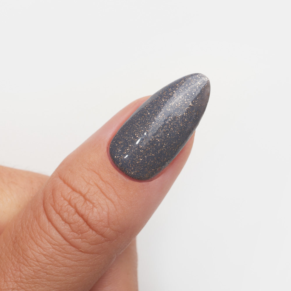 Gelous Steel My Thunder gel nail polish swatch - photographed in Australia