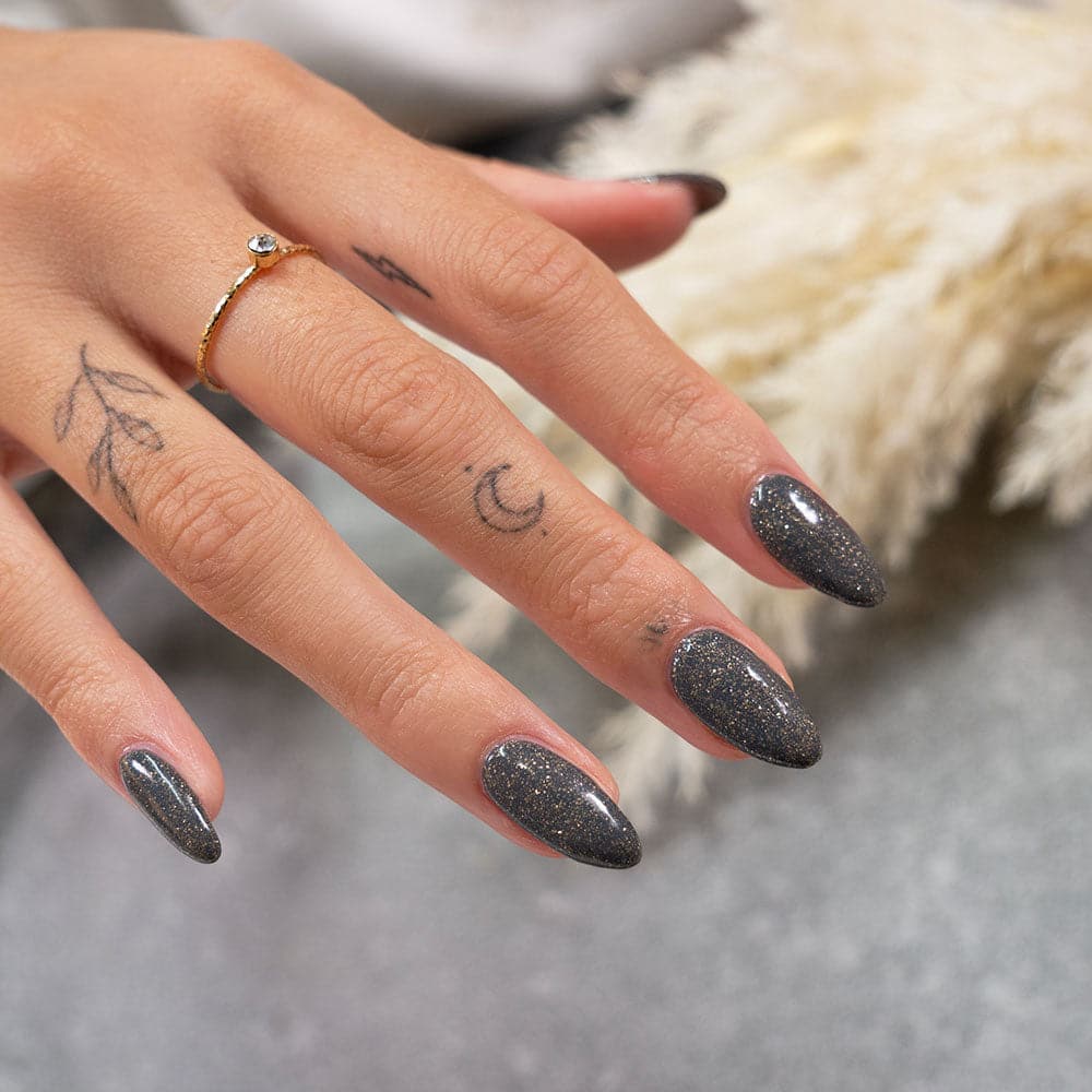 Gelous Steel My Thunder gel nail polish swatch - photographed in Australia