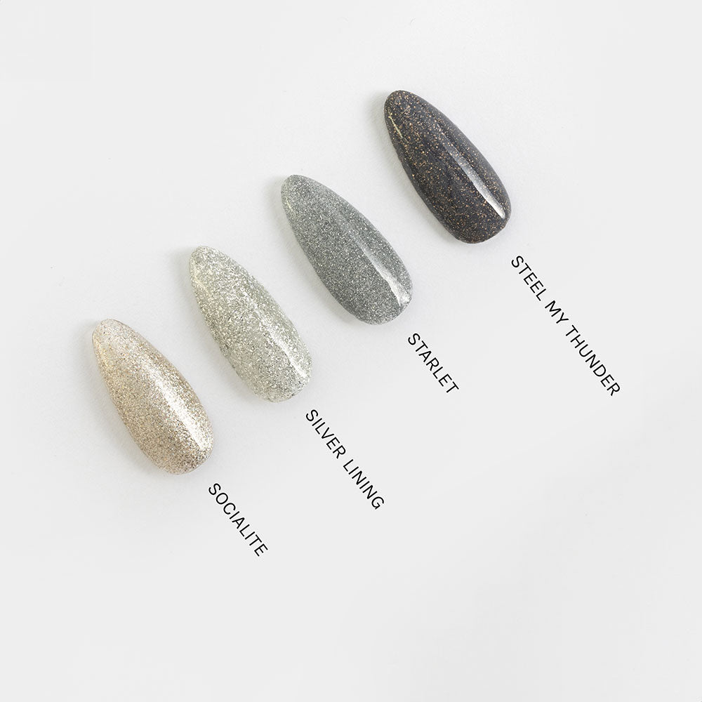 Gelous Steel My Thunder gel nail polish comparison - photographed in Australia